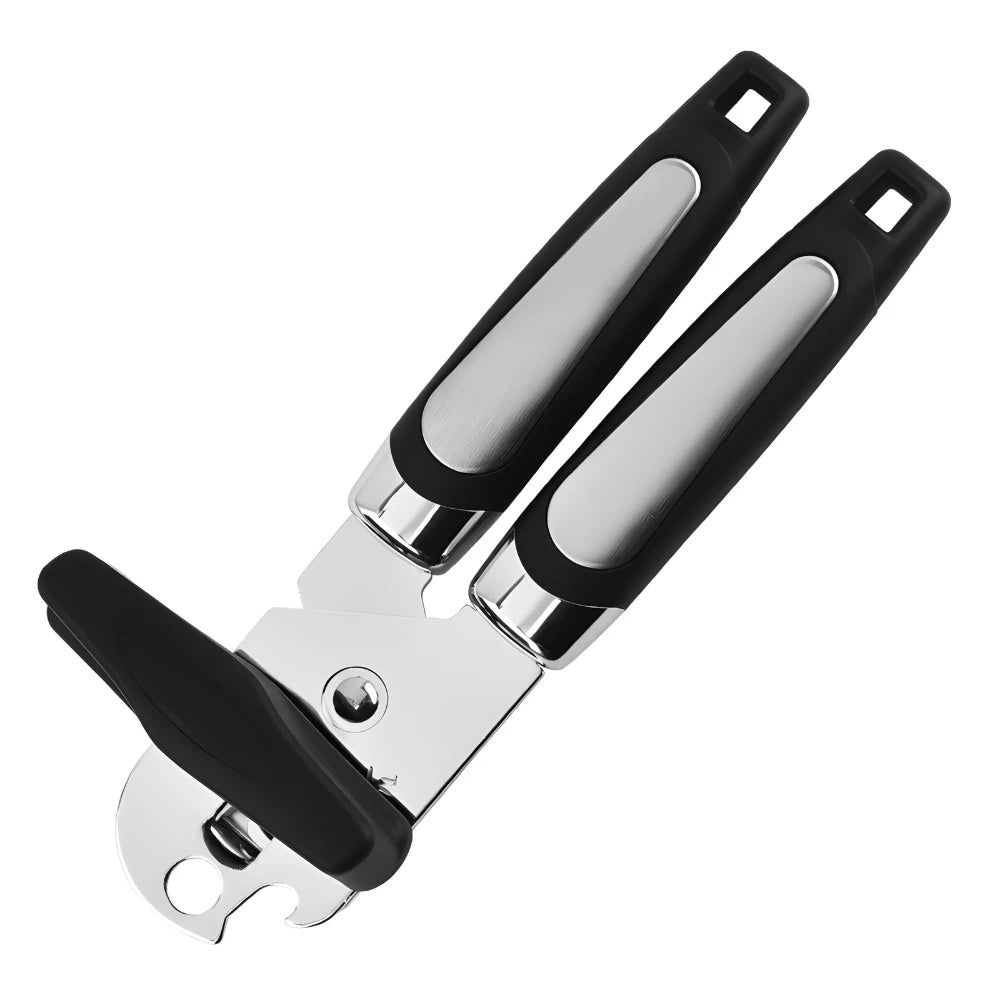 Abridor de Latas e Garrafas 3 em 1 Profissional - Aço Inox Premium com Design Ergonômico
