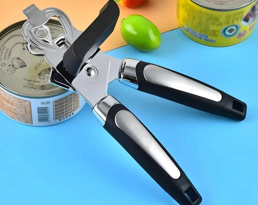 Abridor de Latas e Garrafas 3 em 1 Profissional - Aço Inox Premium com Design Ergonômico