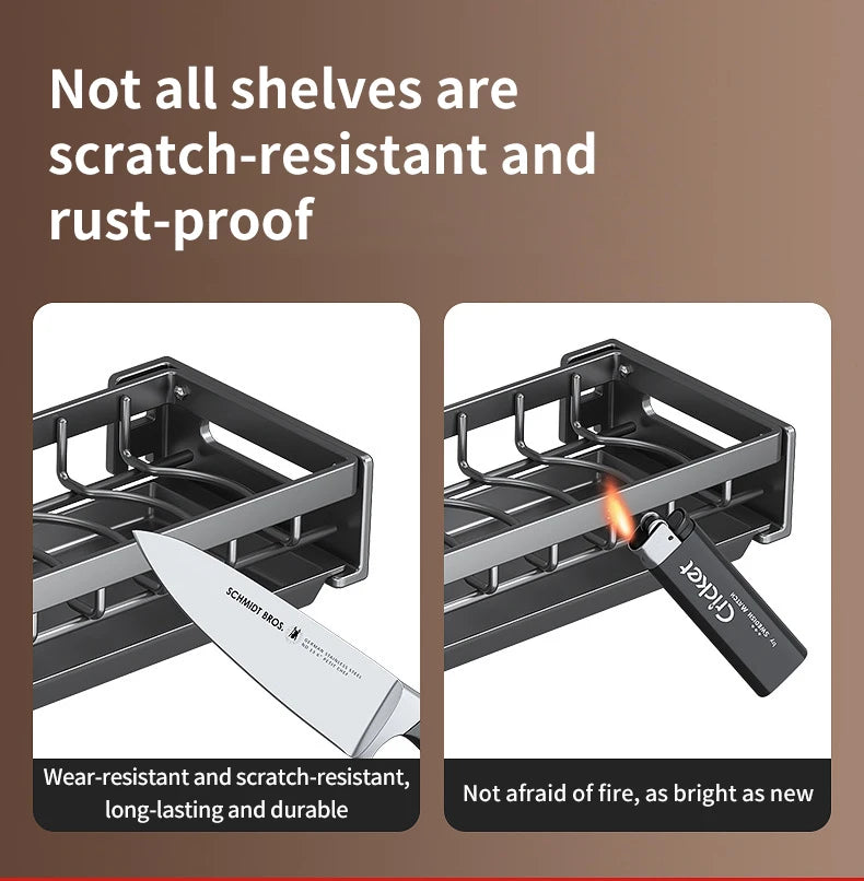 Escorredor de Louças Suspenso Premium - Aço Carbono com Drenagem e Porta Talheres
