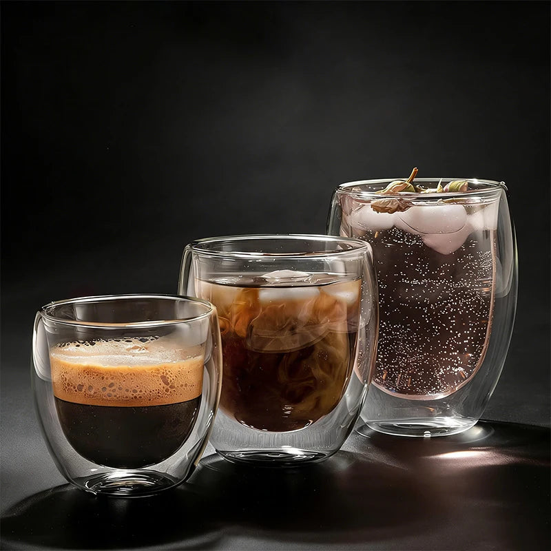 Kit 2 Copos de Vidro Duplo Premium Águia - Isolamento Térmico