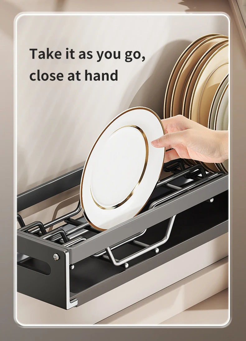 Escorredor de Louças Suspenso Premium - Aço Carbono com Drenagem e Porta Talheres