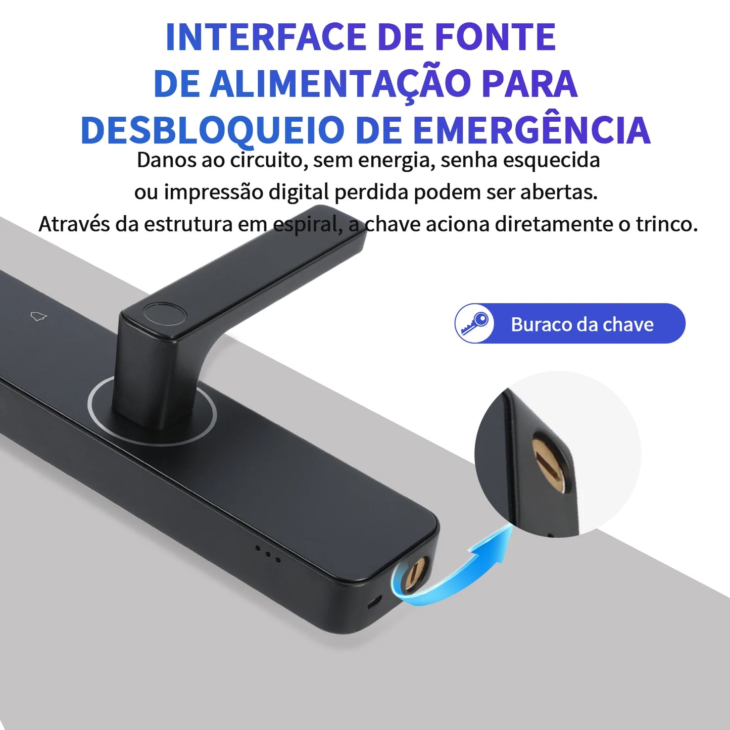 Fechadura Digital Biométrica Inteligente Linha Premium Águia - Voz em Português, Wi-Fi, Biometria, Senha e RFID