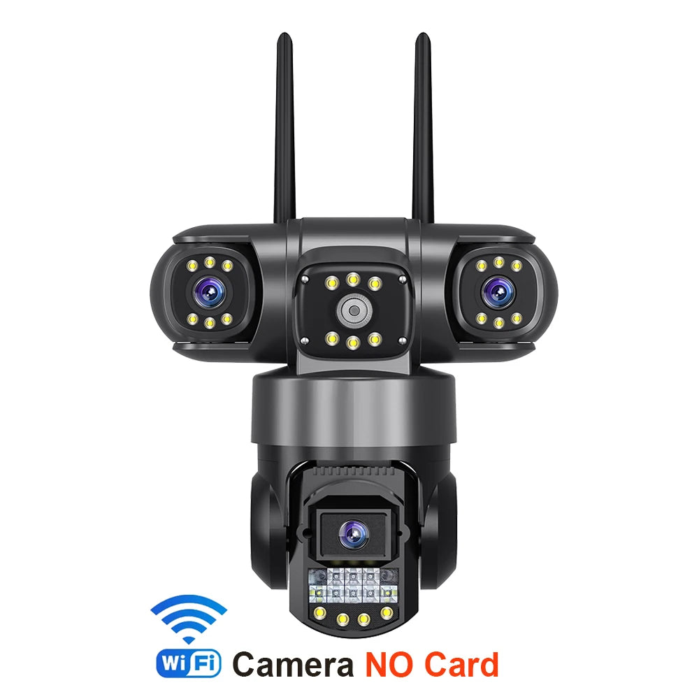Câmera de Segurança Inteligente V380 Pro 6K - Lente Tripla, Visão Noturna e Wi-Fi Externo À Prova D'água