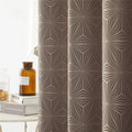 Cortina Padrão Geométrico para Quarto e Sala de Jacquard Elegant Luxury Blackout