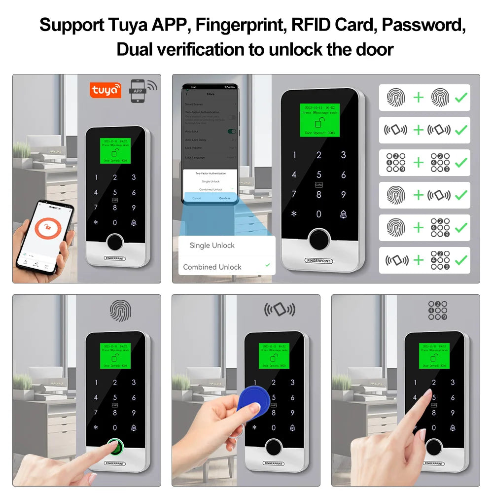 Fechadura Digital Biométrica Inteligente - Biometria, RFID e Senha | À Prova D'água IP65 e Controle via App