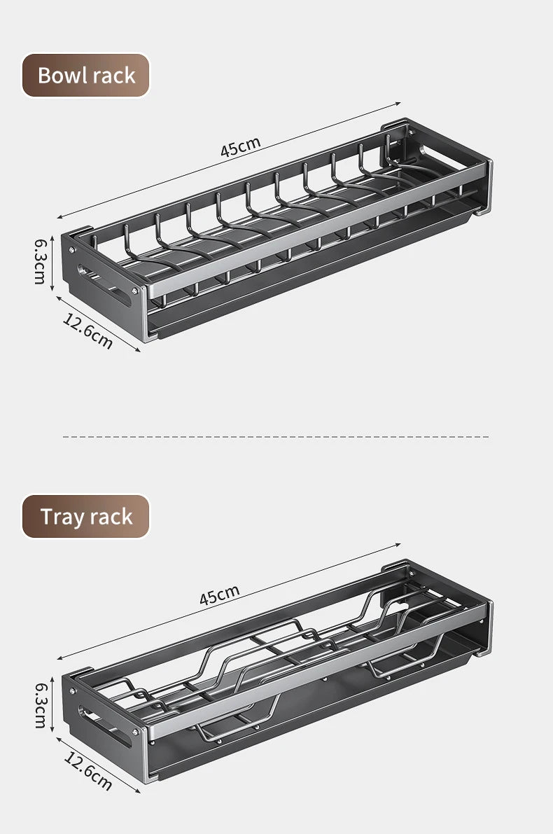 Escorredor de Louças Suspenso Premium - Aço Carbono com Drenagem e Porta Talheres