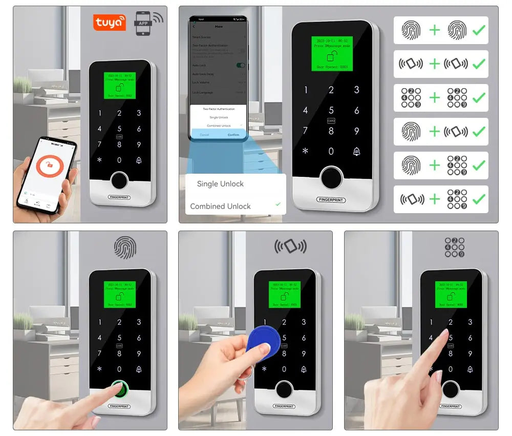 Fechadura Digital Biométrica Inteligente - Biometria, RFID e Senha | À Prova D'água IP65 e Controle via App