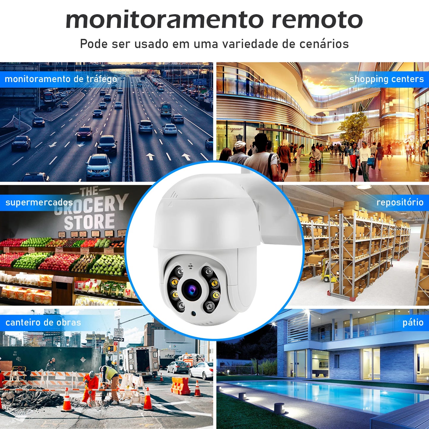 Câmera de Segurança Inteligente Icsee 4K Ultra HD - Lente Dupla, Visão Noturna Colorida e Wi-Fi Externo À Prova D'água (Linha Águia)