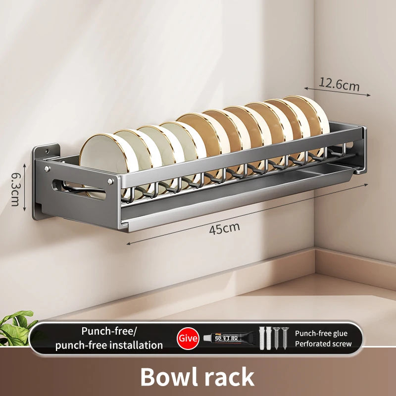 Escorredor de Louças Suspenso Premium - Aço Carbono com Drenagem e Porta Talheres