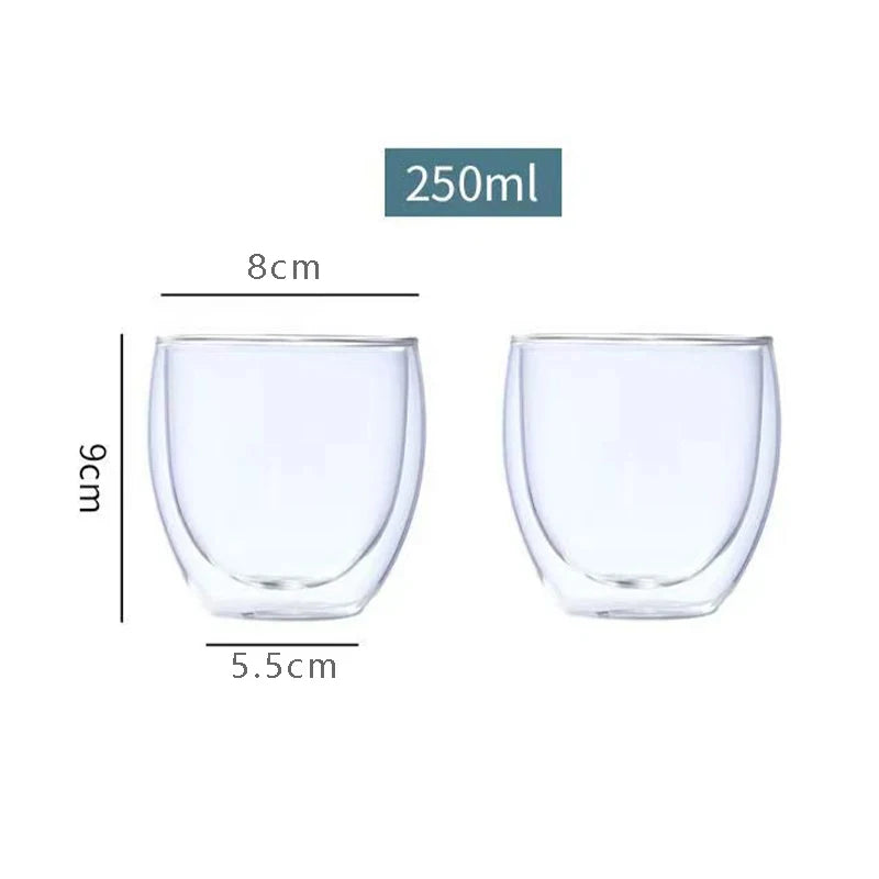 Kit 2 Copos de Vidro Duplo Premium Águia - Isolamento Térmico