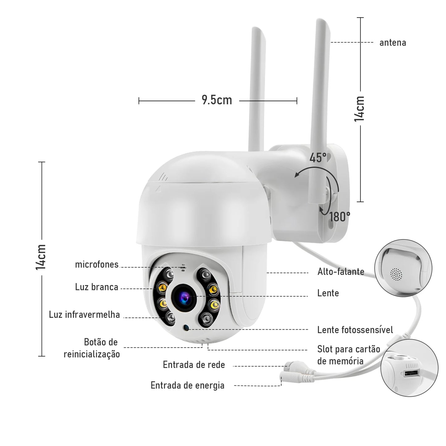 Câmera de Segurança Inteligente Icsee 4K Ultra HD - Lente Dupla, Visão Noturna Colorida e Wi-Fi Externo À Prova D'água (Linha Águia)