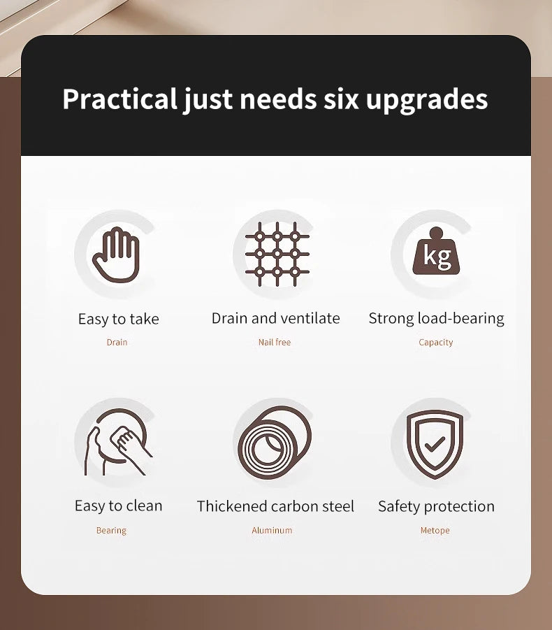 Escorredor de Louças Suspenso Premium - Aço Carbono com Drenagem e Porta Talheres