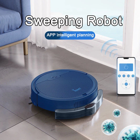 Robô Aspirador Inteligente 3 em 1: Aspira, Varre e Passa Pano | Limpeza Programada e Silenciosa para Casa Conectada