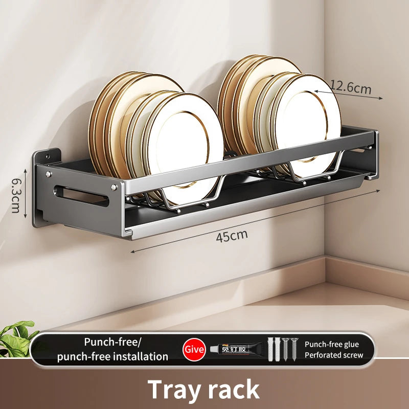 Escorredor de Louças Suspenso Premium - Aço Carbono com Drenagem e Porta Talheres