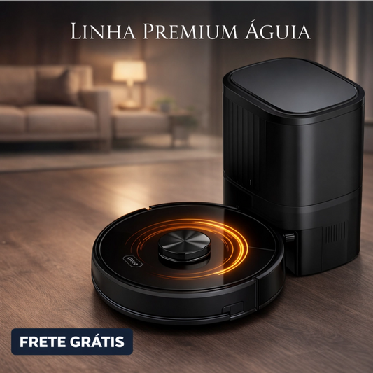 Robô Aspirador Inteligente Linha Premium Águia - Navegação Laser LiDAR, Sucção 6500Pa e Esterilização UV