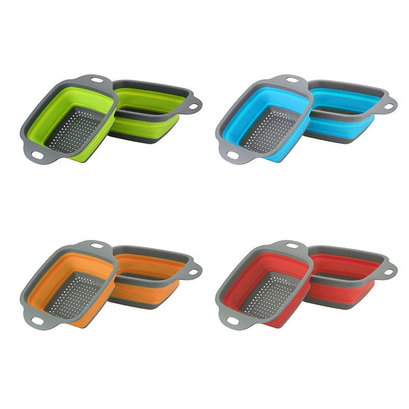 Cesta Dobrável de Silicone limpeza higienização de vegetais de frutas