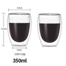 80 / 150 / 250 / 350 / 450 / 650ml Copo / Xícara / Caneca - Dupla Parede Com Isolamento de Vidro