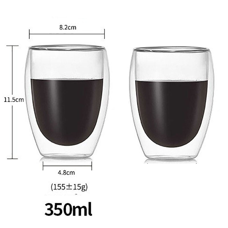 80 / 150 / 250 / 350 / 450 / 650ml Copo / Xícara / Caneca - Dupla Parede Com Isolamento de Vidro