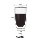80 / 150 / 250 / 350 / 450 / 650ml Copo / Xícara / Caneca - Dupla Parede Com Isolamento de Vidro