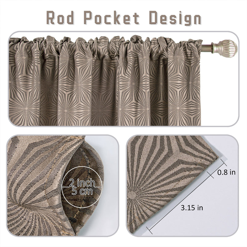 Cortina Padrão Geométrico para Quarto e Sala de Jacquard Elegant Luxury Blackout