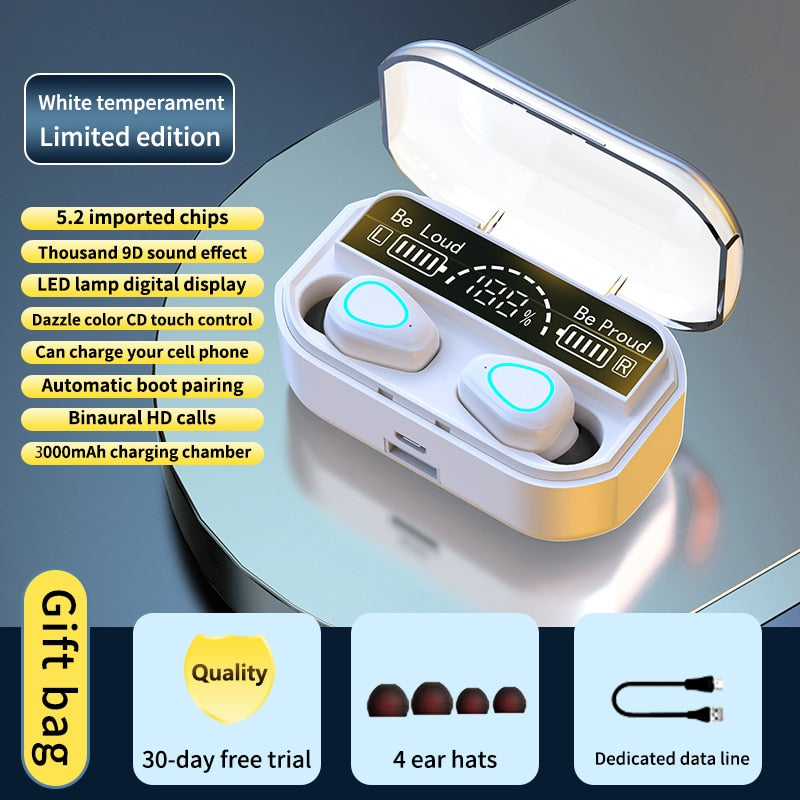 FONE DE OUVIDO SEM FIO TWS G28 SMART THREE TRUE DIGITAL DISPLAY DUAL IN-EAR PLUG TIPO LOW DELAY 5.2 FONE DE OUVIDO BLUETOOTH