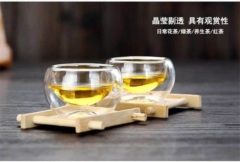 Copo de vidro drinken transparente 80/150/250/350/450 ml dupla camada