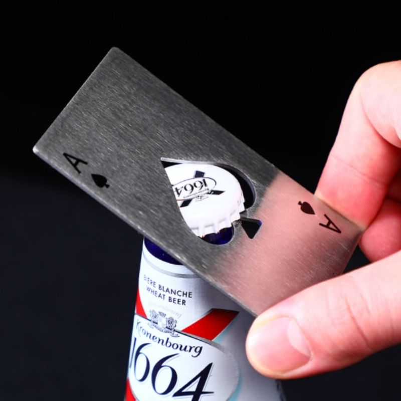 Abridor Formato Carta De Baralho De Aço Inox Portátil