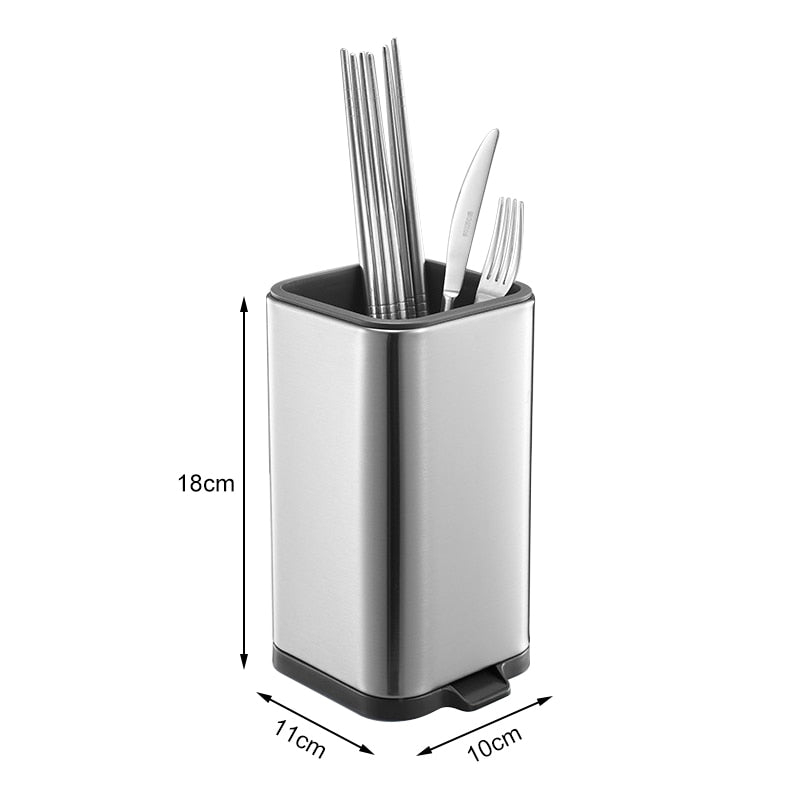 Novo Escorredor de talheres em aço inoxidável sistema de drenagem no fundo