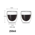 80 / 150 / 250 / 350 / 450 / 650ml Copo / Xícara / Caneca - Dupla Parede Com Isolamento de Vidro