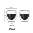 80 / 150 / 250 / 350 / 450 / 650ml Copo / Xícara / Caneca - Dupla Parede Com Isolamento de Vidro