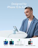 Anker 623 Magnetic Carregador Magnético sem Fio Anker Carregador magnético sem fio, estação de carregamento sem fio 623 MagGo 2 em 1 com carregador USB-C de 20 W, para iPhone 13/13 Pro Max / 13 Mini/ 12/12 Pro, AirPods Pro (cinza interestelar)