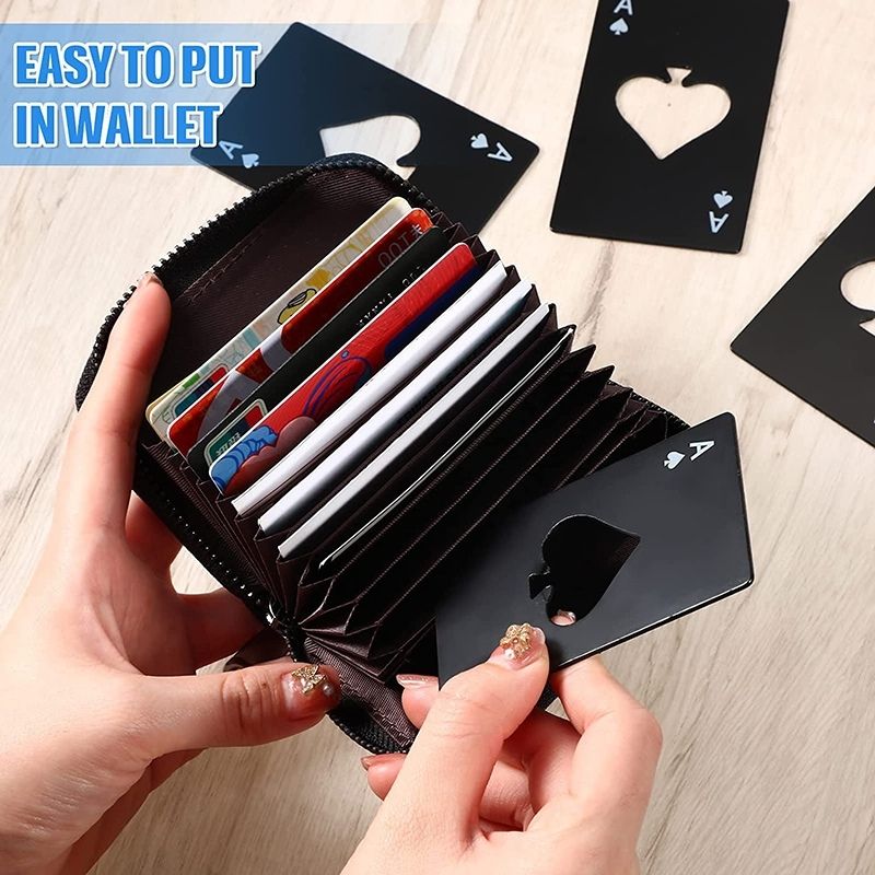 Abridor Formato Carta De Baralho De Aço Inox Portátil