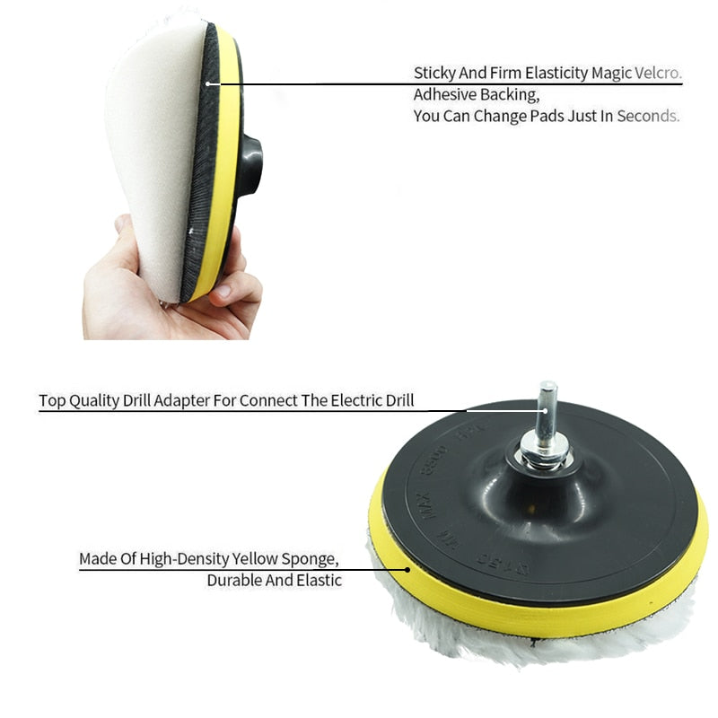 Kit Polimento Automotivo Espuma Boina Disco