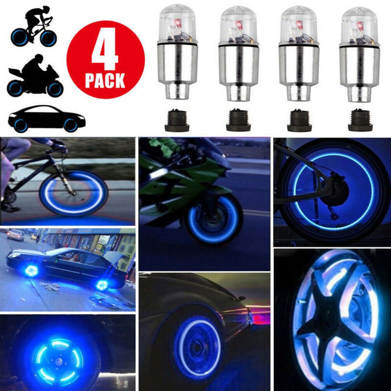 4Pçs/2 Pçs Tampa de Válvula Luminosa para Pneu de Carro/Moto/Bicicleta