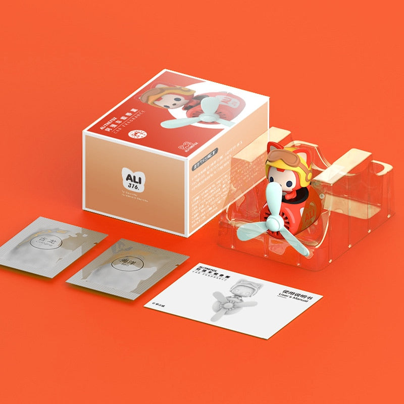 Aromatizador Purificador Automotivo Piloto Avião Difusor de Perfume Interior com Hélice