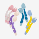 Kit Colher Garfo macio dobrável de silicone utensílios de mesa criança treinamento alimentação