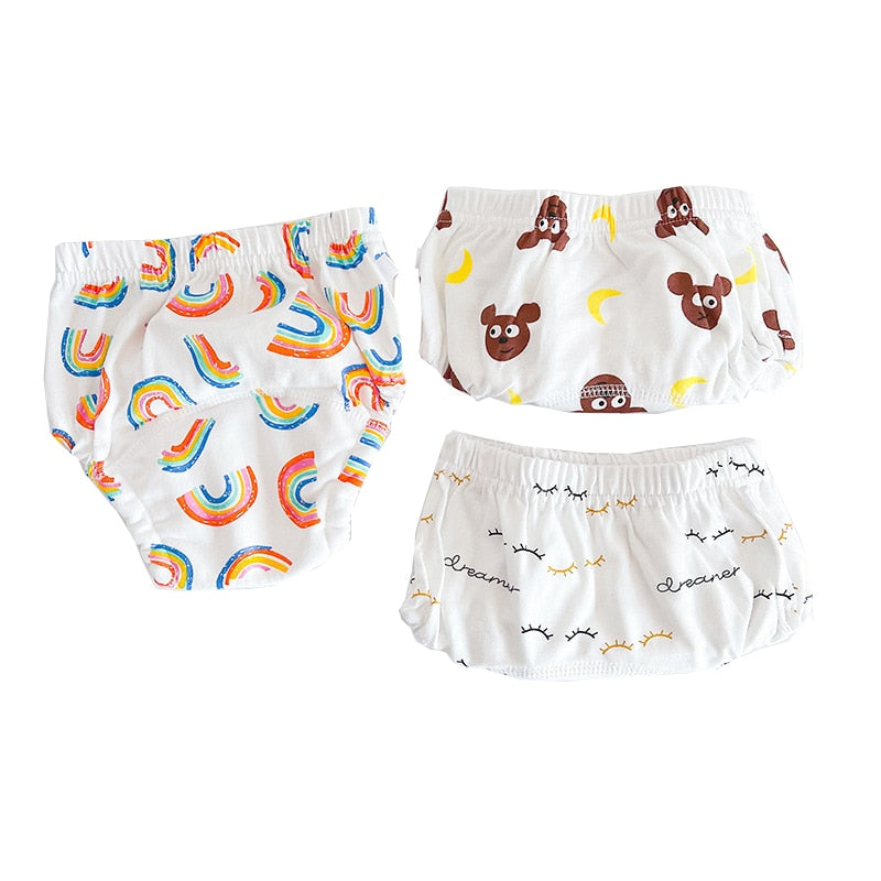 Conjunto 3 Peças Treinamento do bebê 6 Camadas Algodão Lavável Cintura Elástica 8-18kg