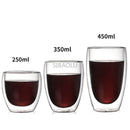 Copo de vidro drinken transparente 80/150/250/350/450 ml dupla camada