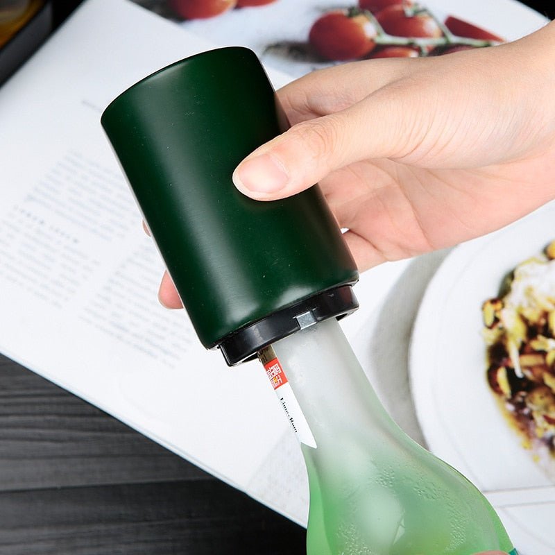 Abridor de garrafa automático criativo em aço inoxidável pressione para abrir